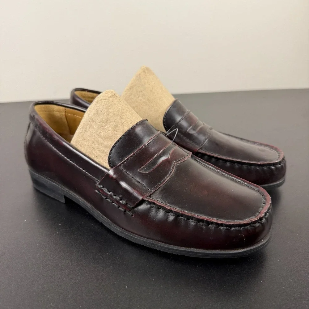 Cole Haan Air Pinch Penny Loafers Men's 5 Brown Burgundy Leather Classic Slip On